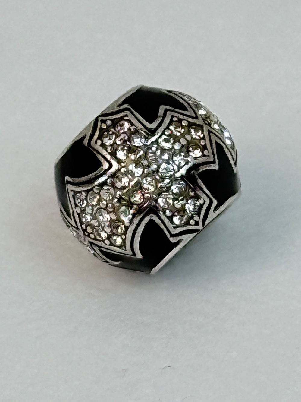 Brighton Dazzle Cross Black Silver Bead Spacer
